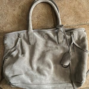 Real suede tote